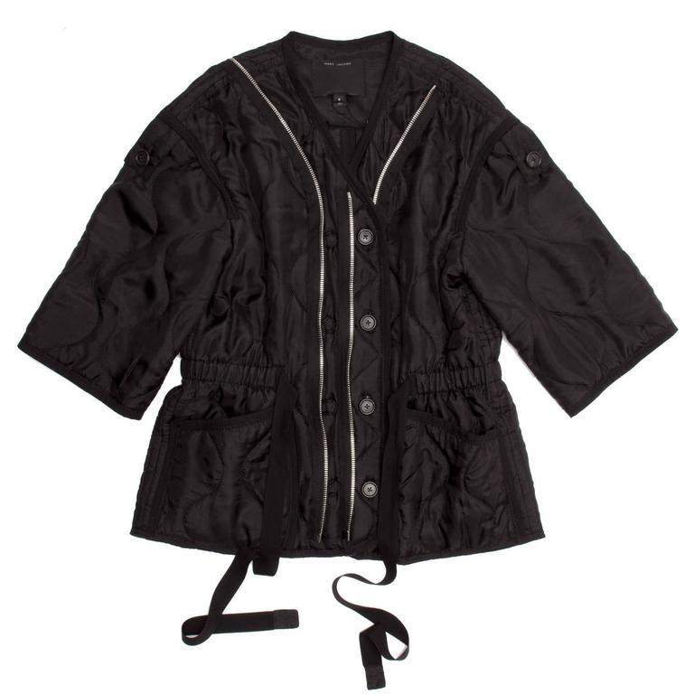 Marc Jacobs Black Quilted Zip Jacket For Sale at 1stDibs