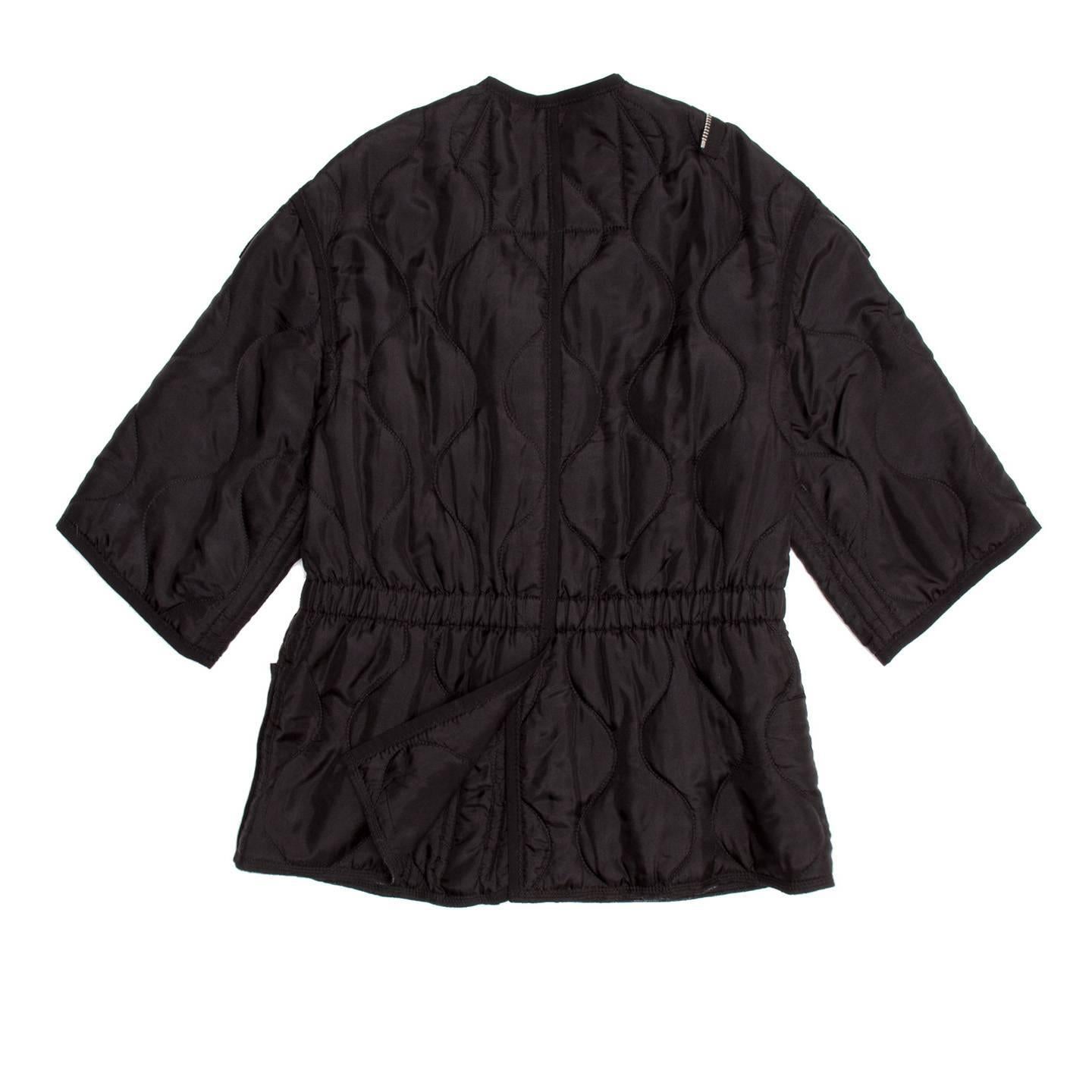 Marc Jacobs Black Quilted Zip Jacket In New Condition For Sale In Brooklyn, NY