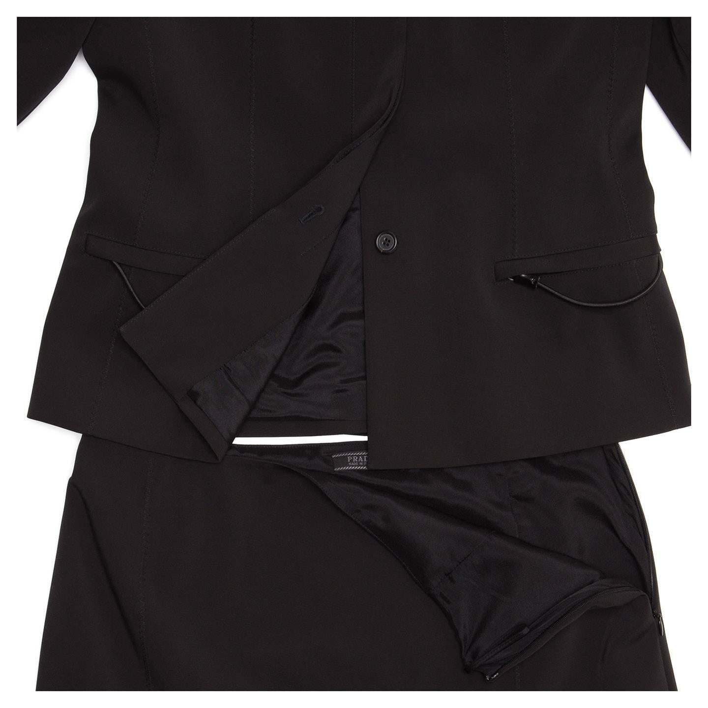 Prada Black Skirted Suit For Sale 2