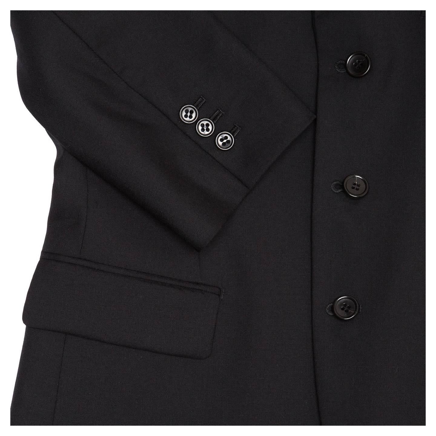 Comme des Garçons Black Wool 3/4 Sleeve Blazer In New Condition For Sale In Brooklyn, NY