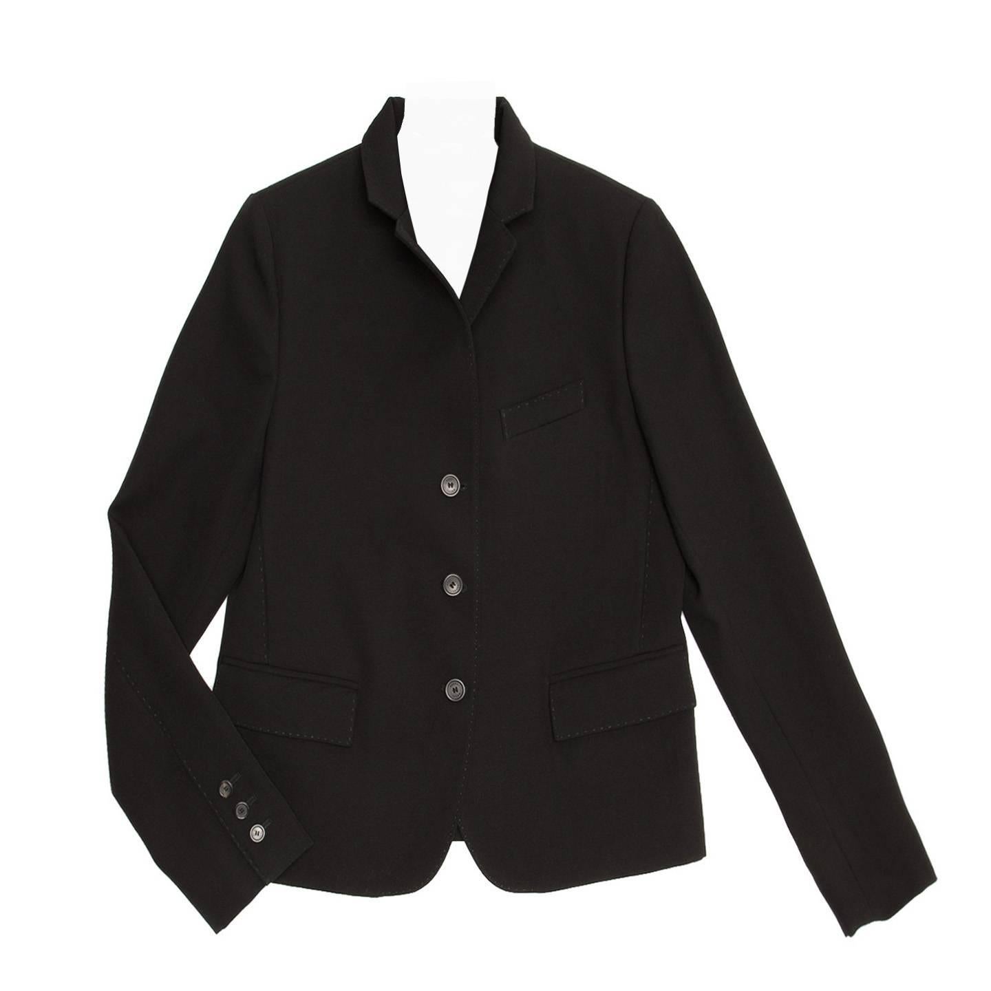 Gucci Black Wool Cropped Blazer For Sale