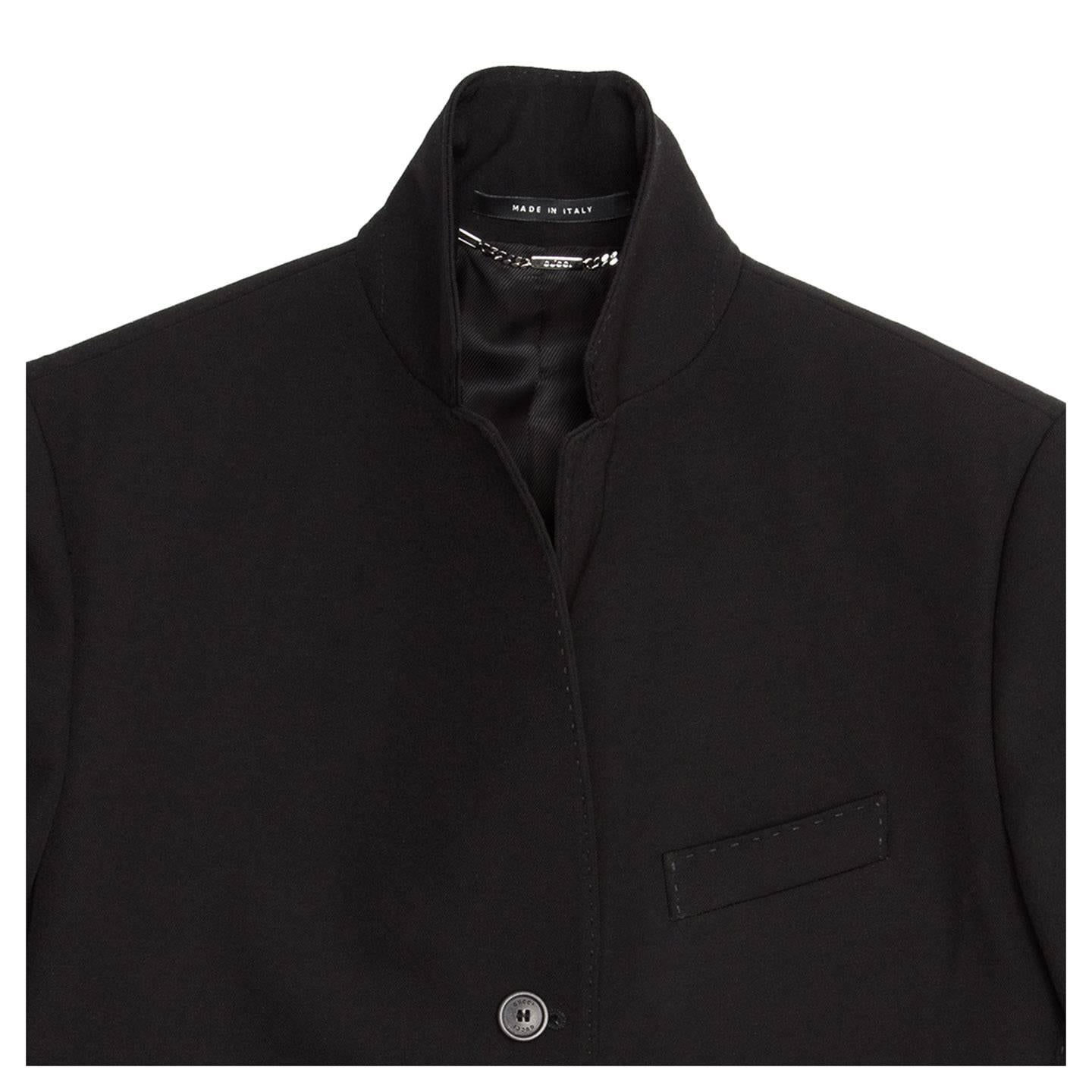 Gucci Black Wool Cropped Blazer For Sale 1