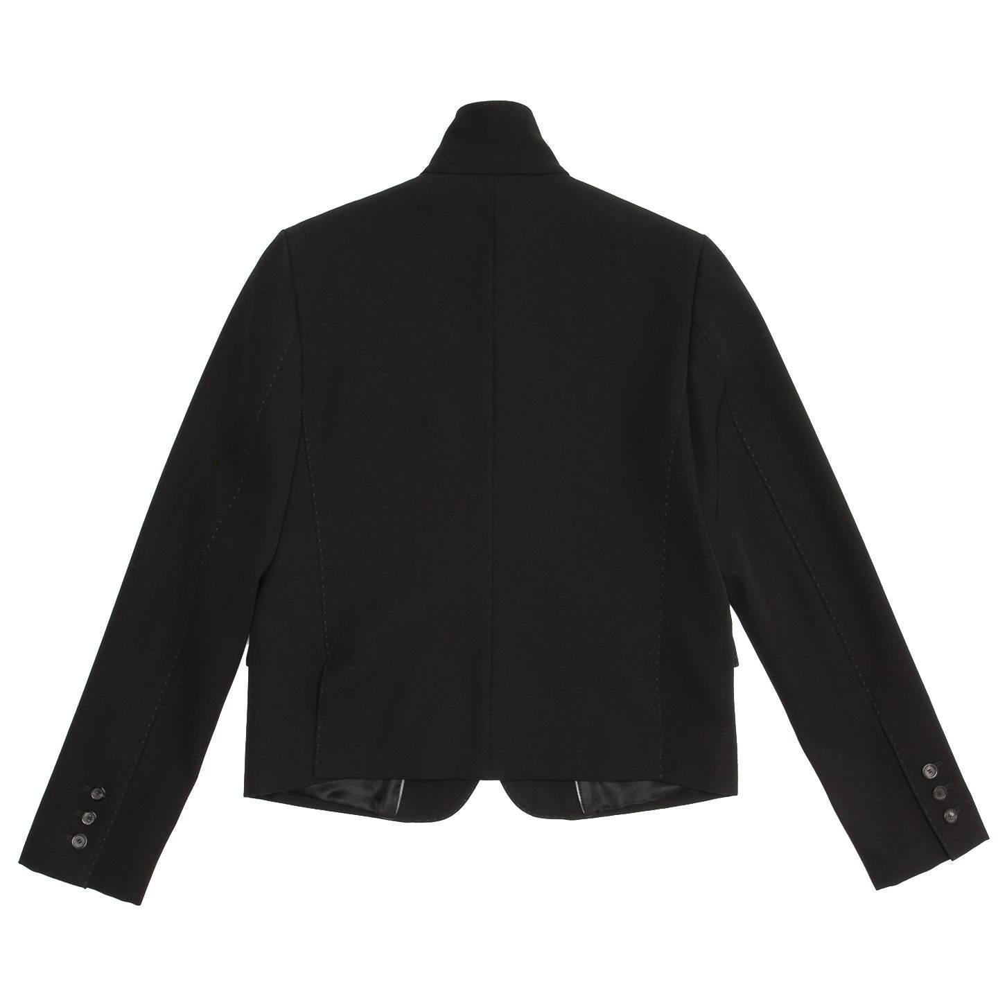 Women's Gucci Black Wool Cropped Blazer For Sale