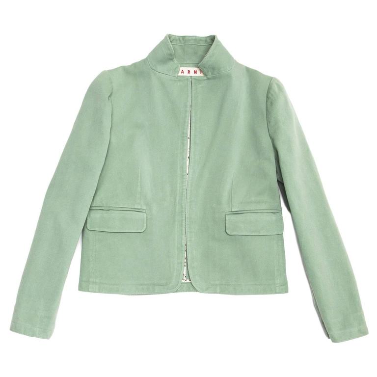 Marni Pastel Green Cotton Jacket For Sale at 1stDibs pastel green jacket