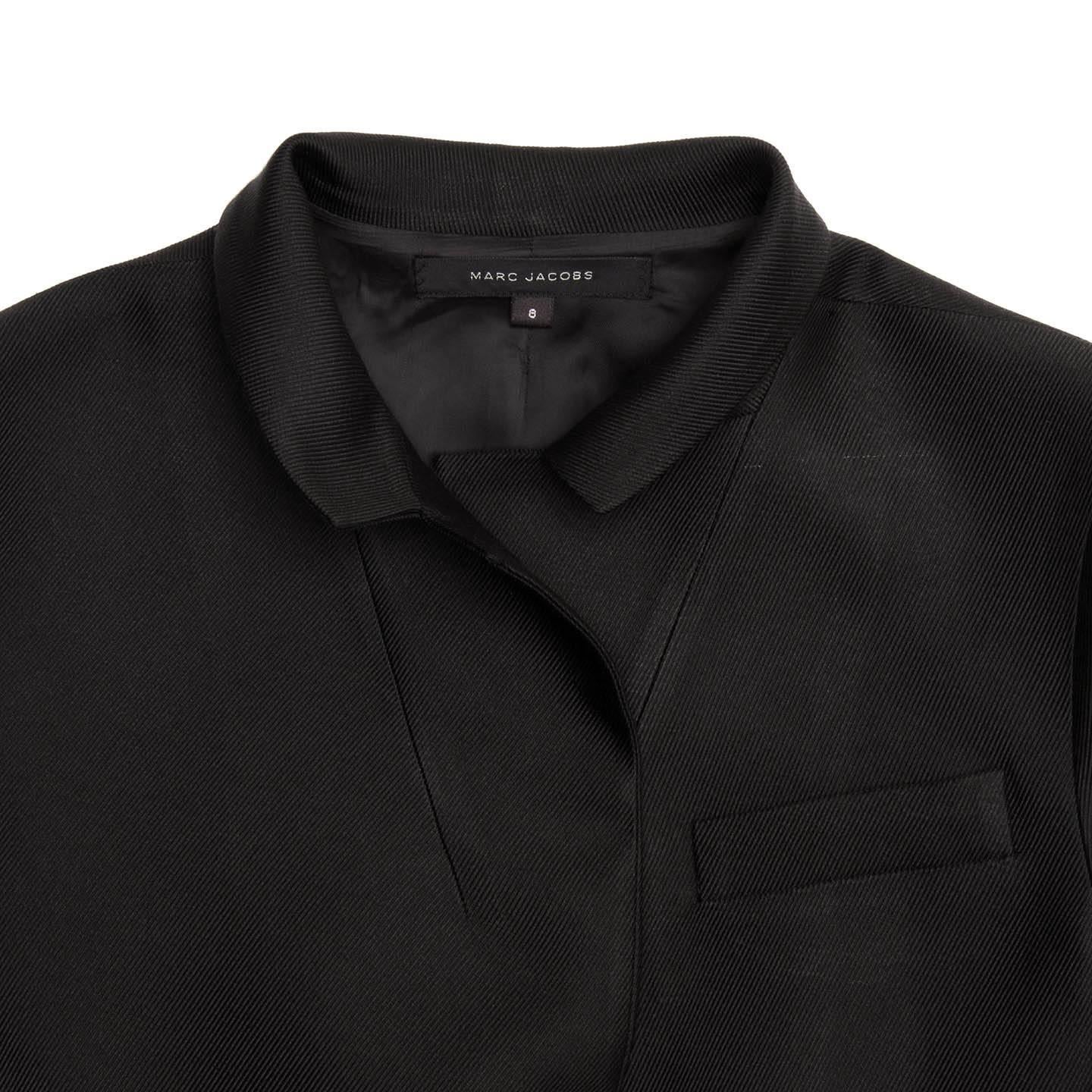 Marc Jacobs Black Silk Shrunken Style Jacket For Sale 1