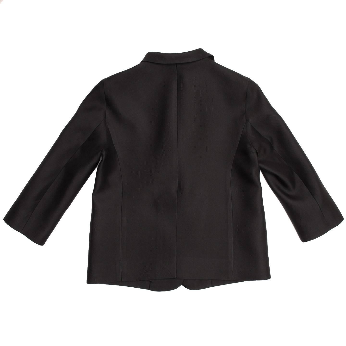 Women's Marc Jacobs Black Silk Shrunken Style Jacket For Sale
