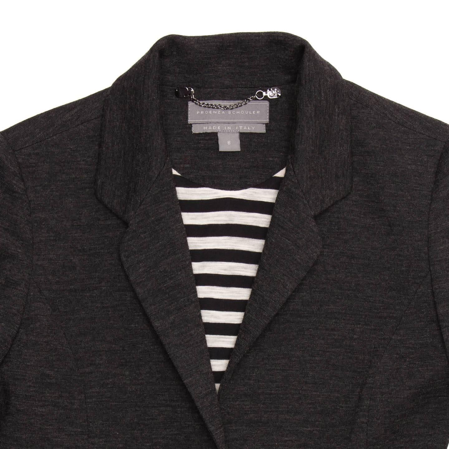 Proenza Schouler Charcoal Grey Blazer In New Condition For Sale In Brooklyn, NY