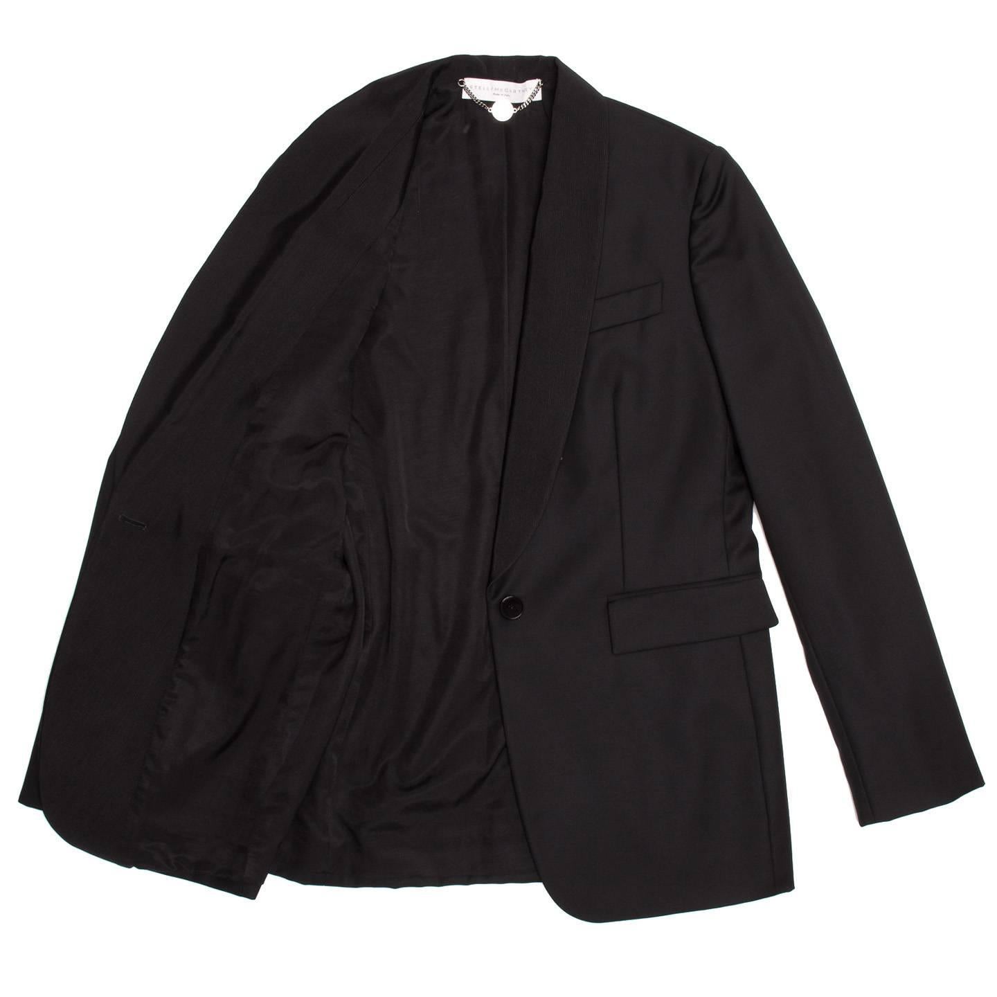 Women's Stella McCartney Black Wool Tux Style Jacket For Sale