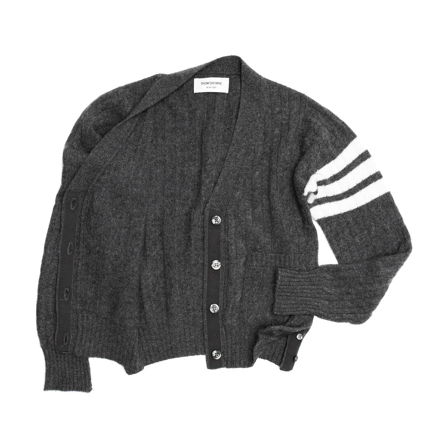 thom browne cardigan grey