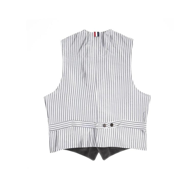 Thom Browne Grey Velvet Vest For Sale at 1stDibs