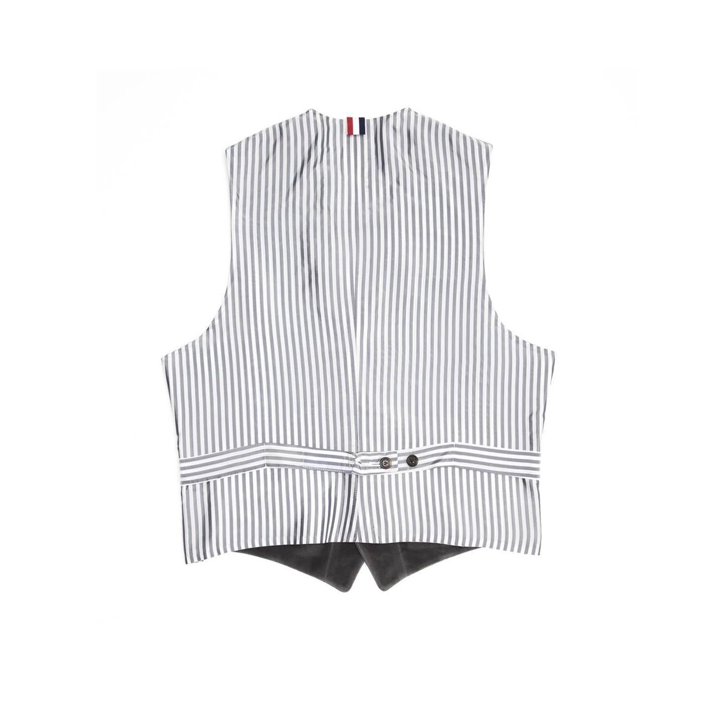 Black Thom Browne Grey Velvet Vest For Sale