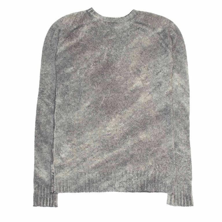 Balmain Grey Spray Effect Wool Sweater For Sale at 1stdibs