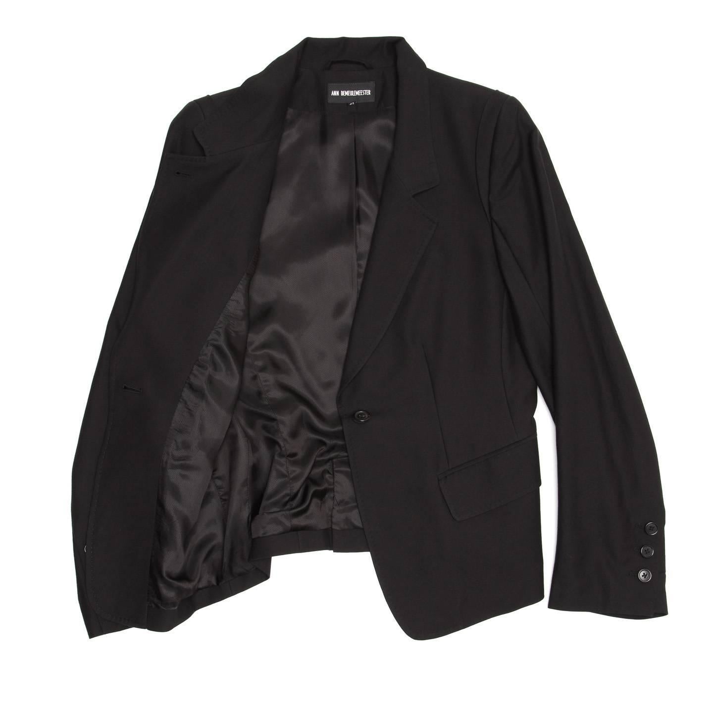 Ann Demeulemeester Black Viscose Blazer In New Condition For Sale In Brooklyn, NY