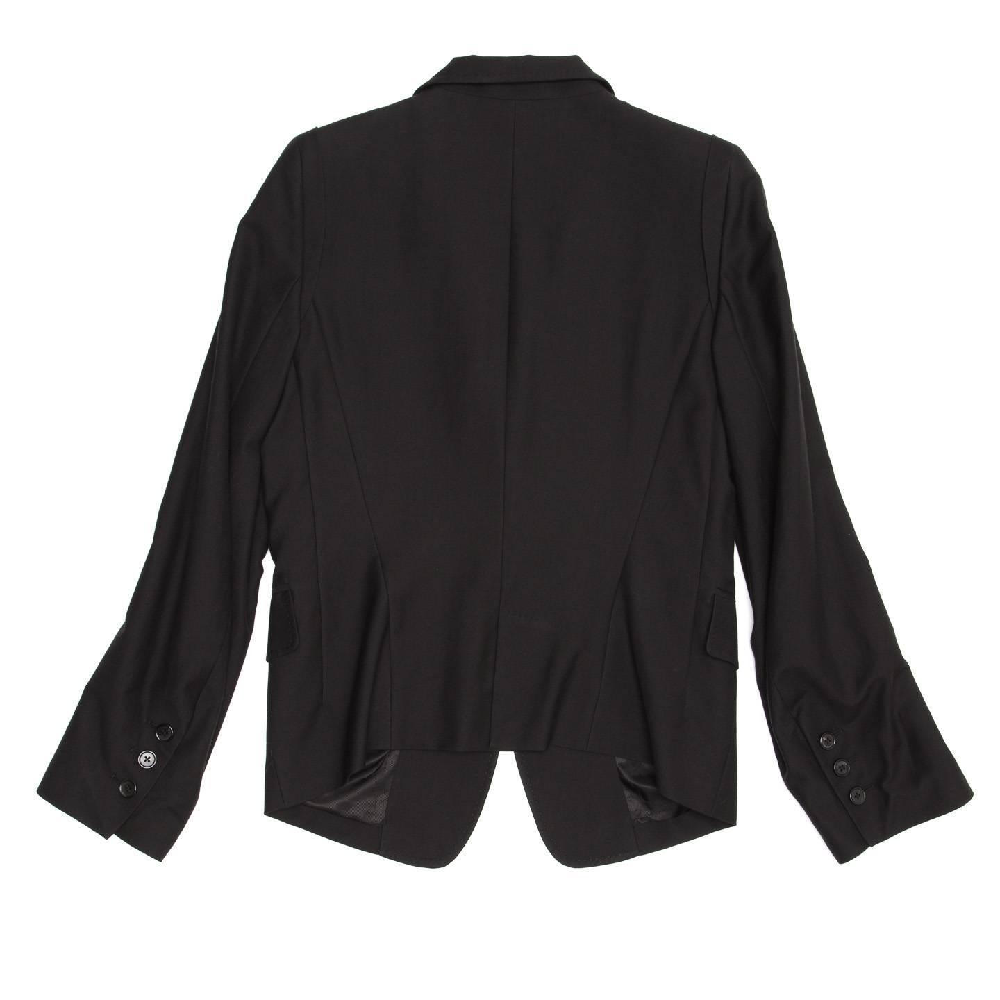 Women's Ann Demeulemeester Black Viscose Blazer For Sale