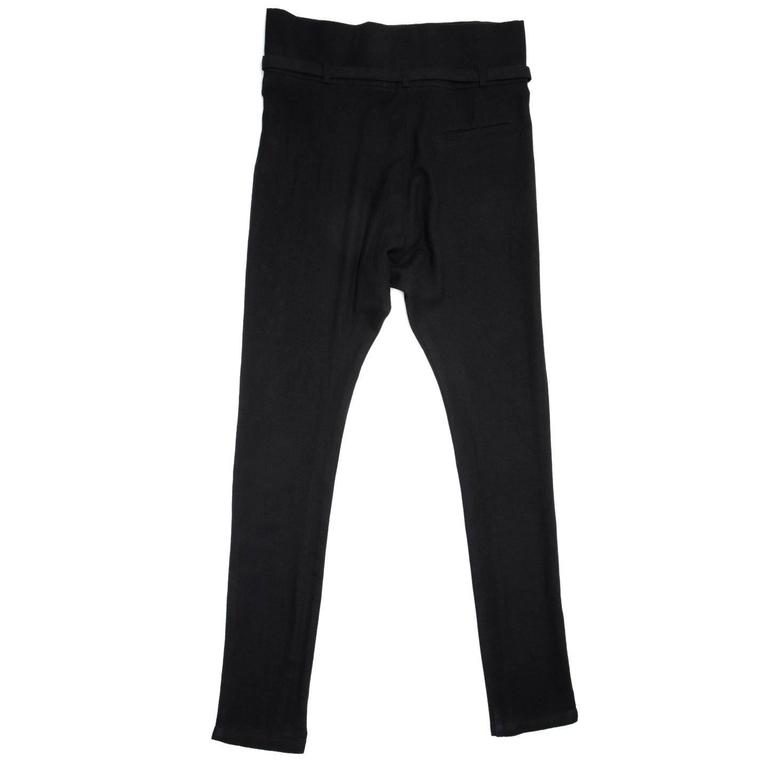 Ann Demeulemeester Black Wool Belted Pants For Sale at 1stDibs