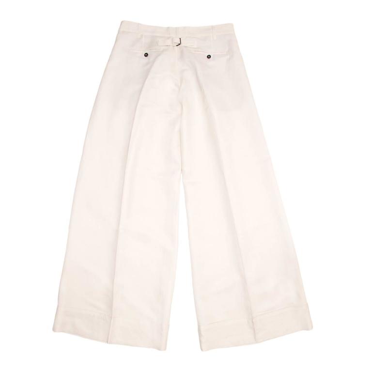 Ann Demeulemeester Ivory Wide Legged Pants For Sale at 1stDibs