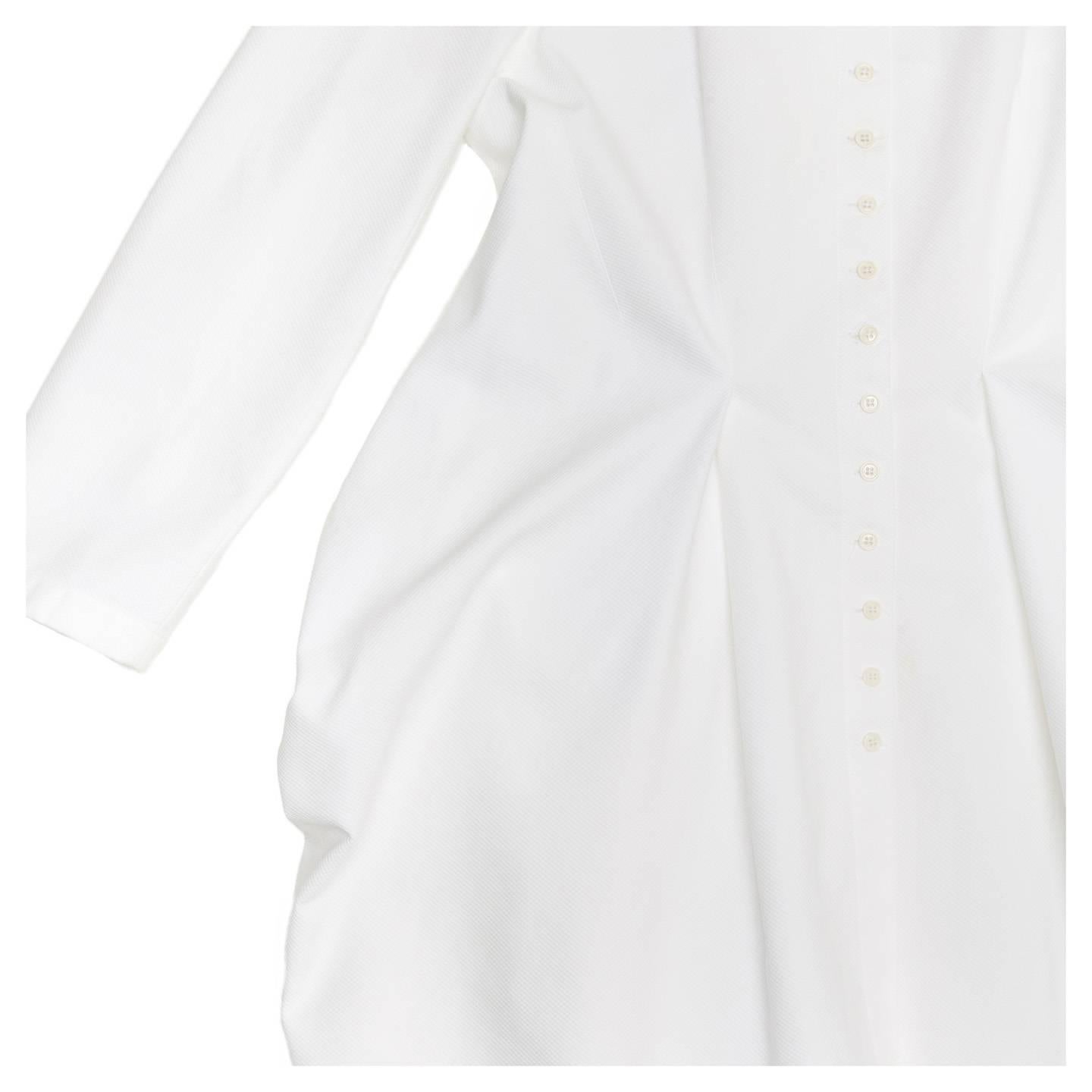 Gray Alexander McQueen White Cotton Shirt Dress