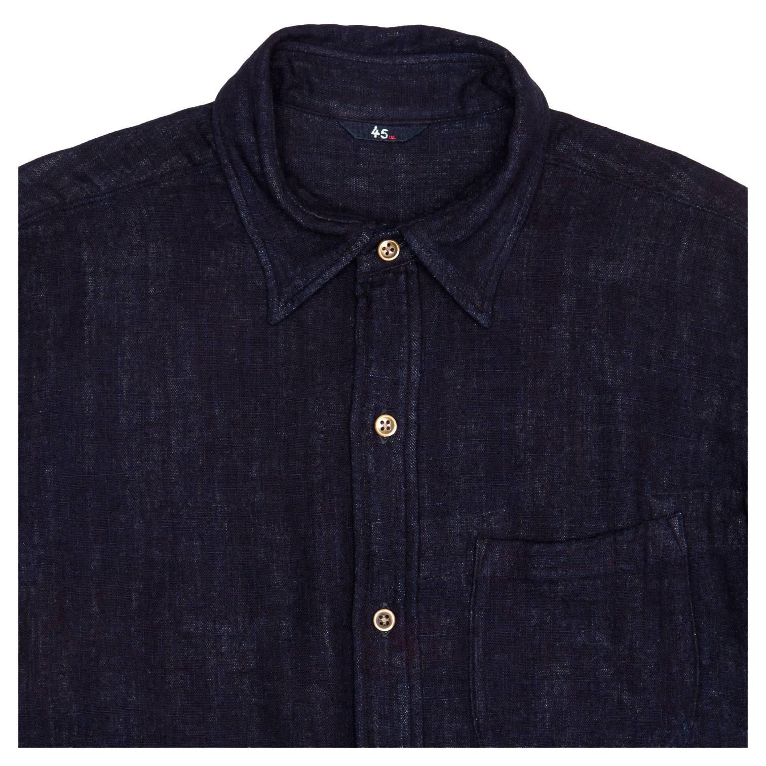 45rpm Dark Blue Cotton Shirt For Man In New Condition For Sale In Brooklyn, NY