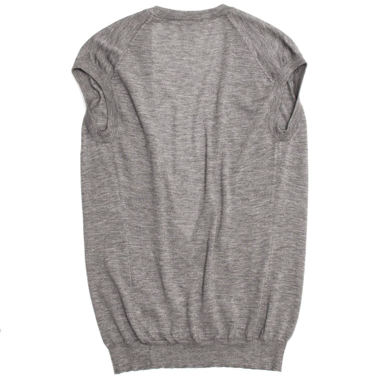 Gray Celine Grey Cashmere Deep V-Neck Vest For Sale