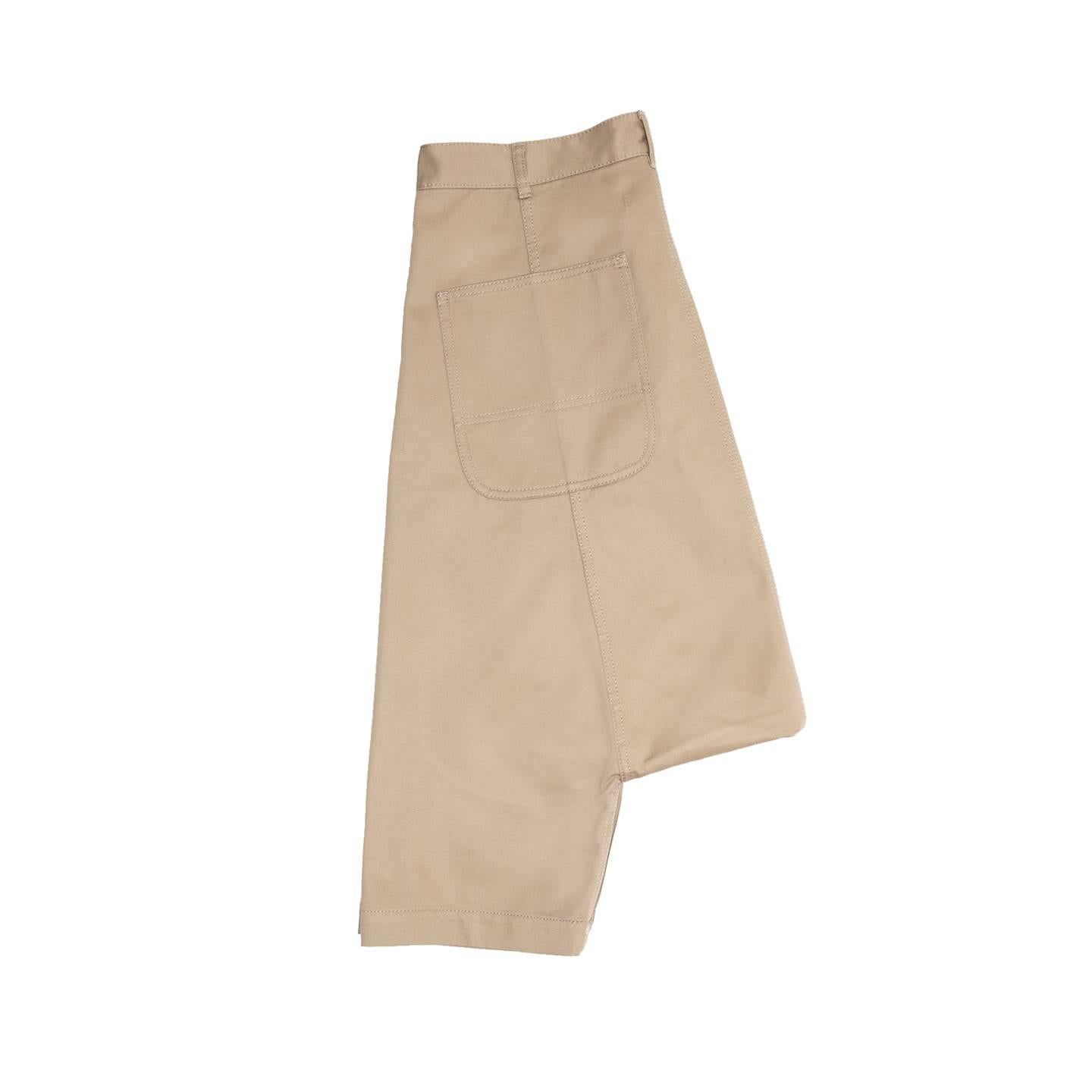 Comme des Garçons Khaki Cotton Dropped Crotch Pants In Excellent Condition In Brooklyn, NY