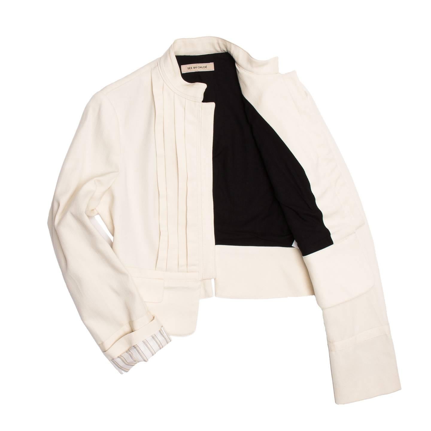 See by Chloe' Cream Bellboy Cut Jacket In Excellent Condition For Sale In Brooklyn, NY