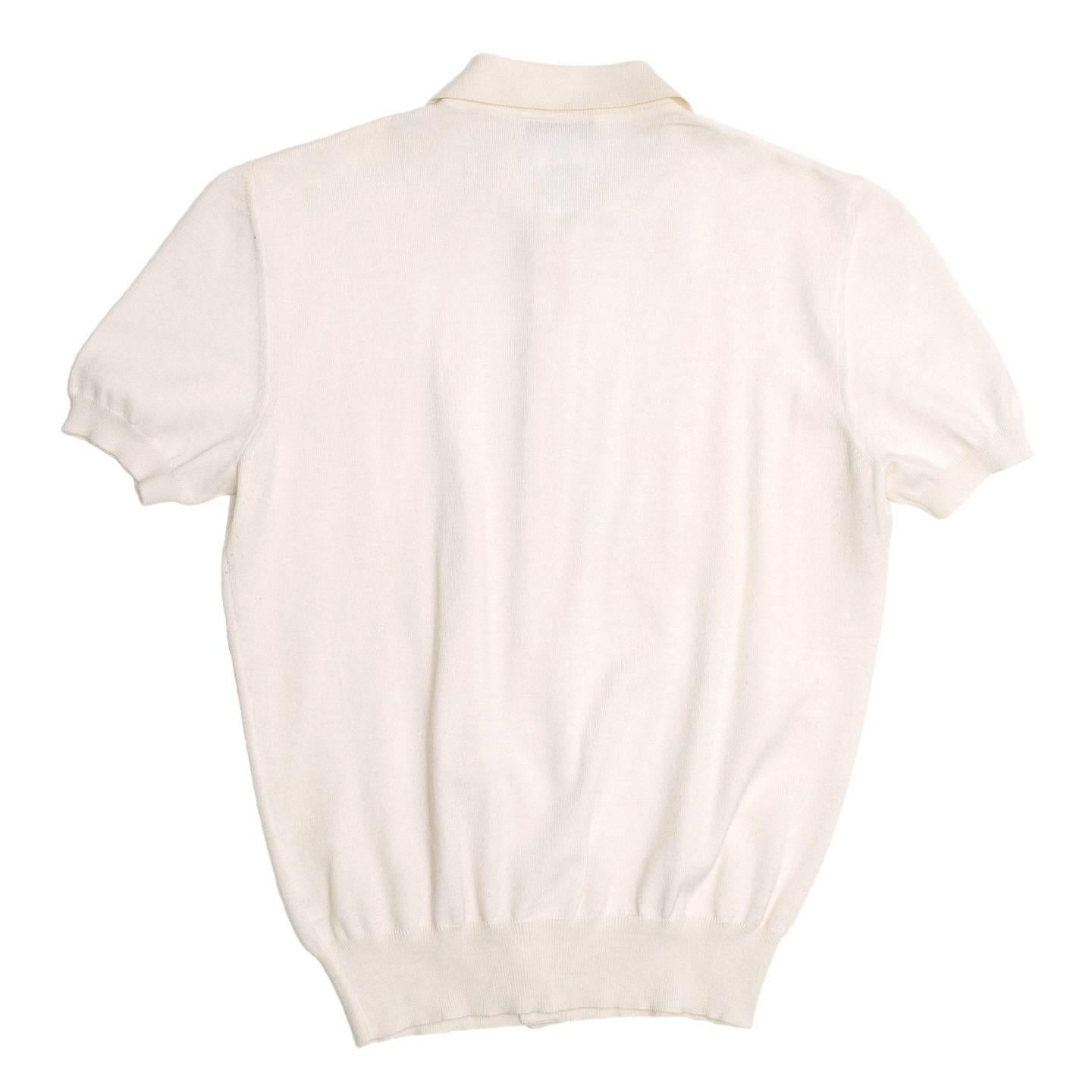 Beige Celine Ivory Cashmere Short Sleeve Cardigan For Sale