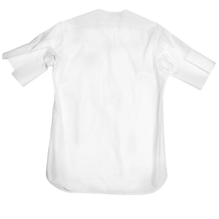 Celine White Cotton Short Sleeve Shirt at 1stDibs | celine white shirt