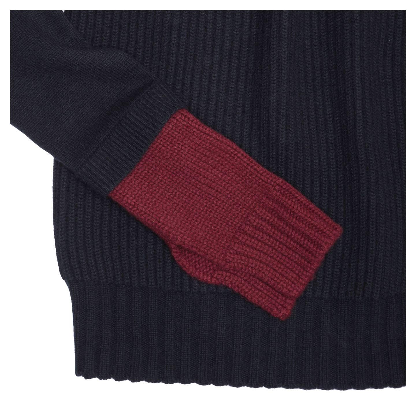 Women's Celine Navy & Burgundy Sweater For Sale