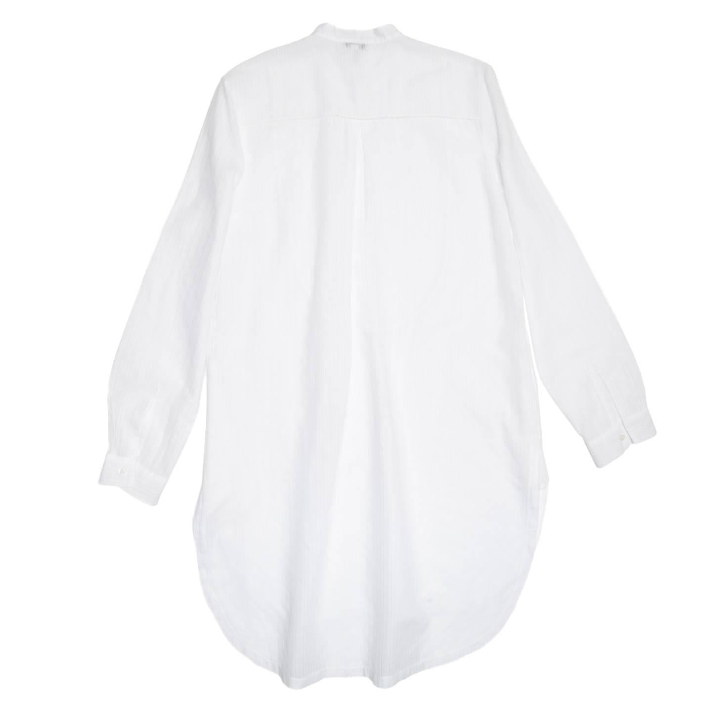 Gray Chloe' White Stiped Jacquard Long Shirt For Sale
