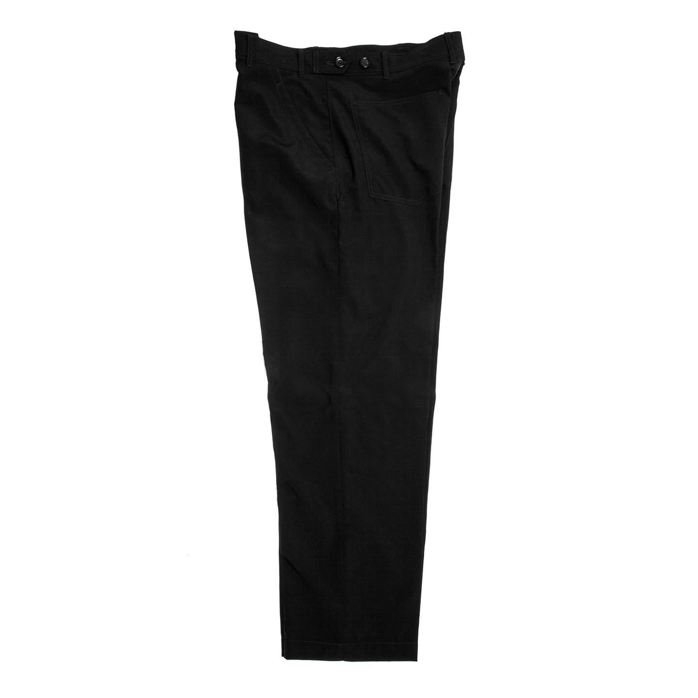 Black Comme Des Garcons Wool Navy Pants For Man For Sale
