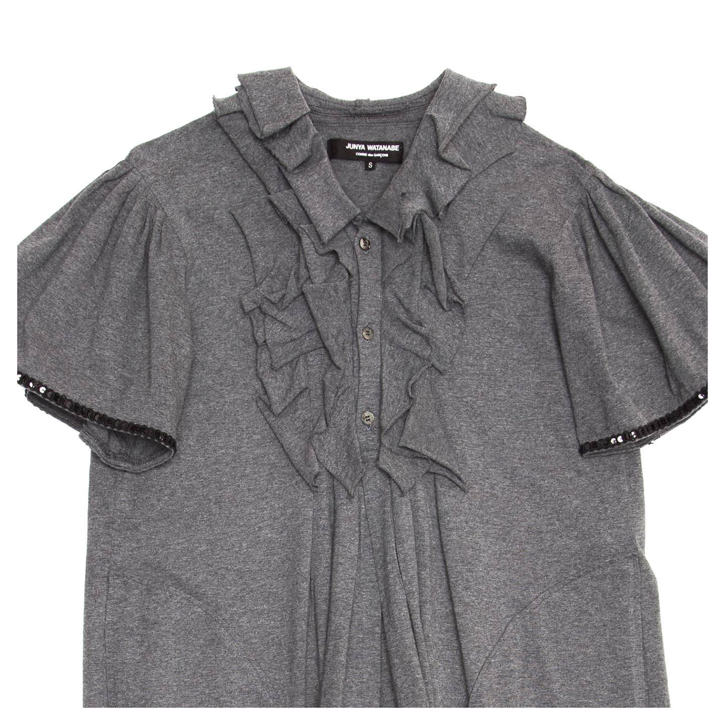 Junya Watanabe Grey Cotton Jersey Dress In New Condition For Sale In Brooklyn, NY