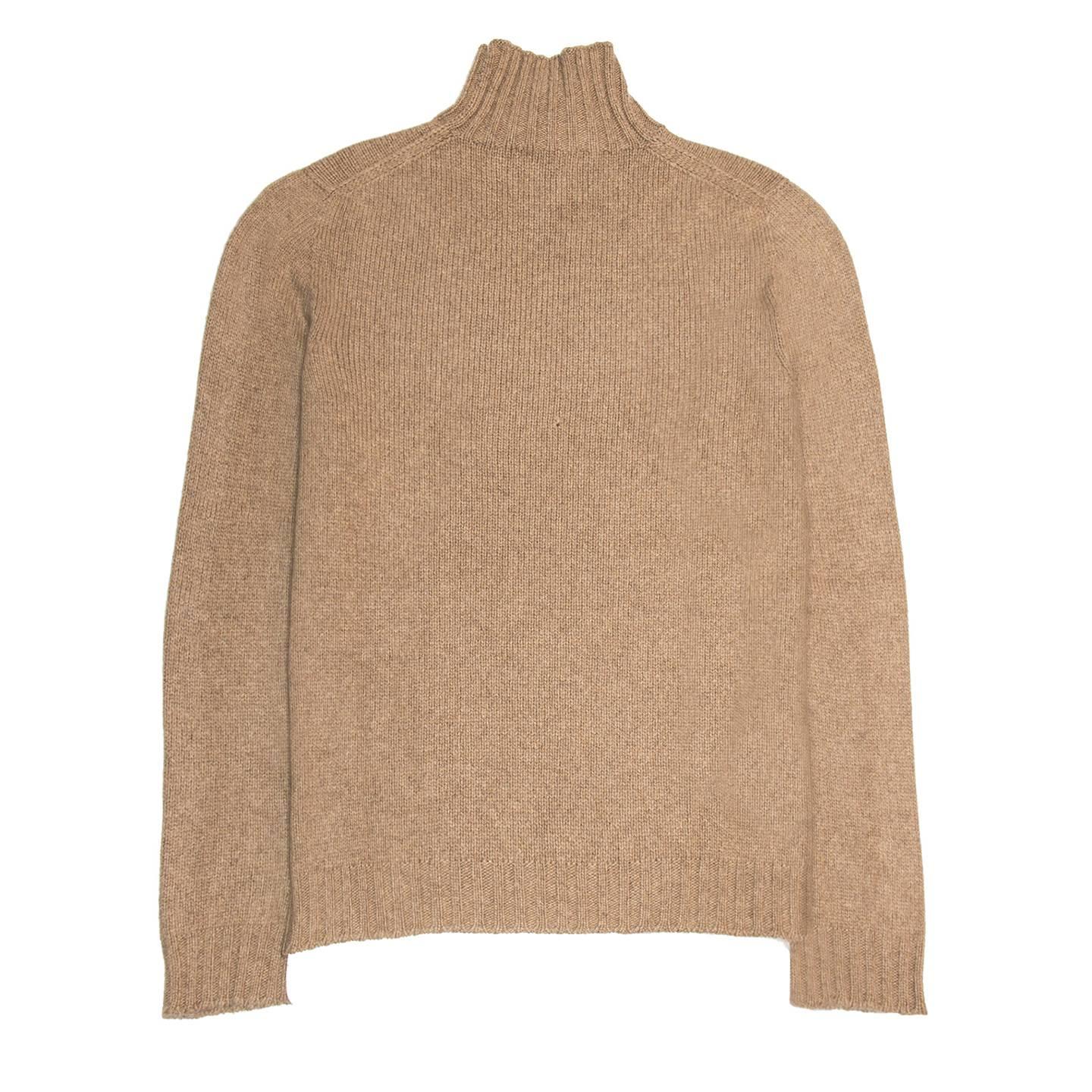 Brown Hermès Camel Cashmere Sweater For Sale