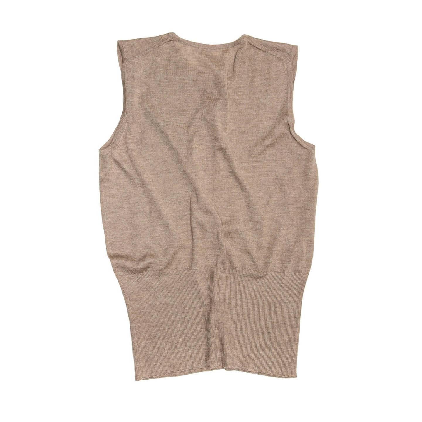 Brown Hermès Sand Cashmere Sleeveless Sweater For Sale