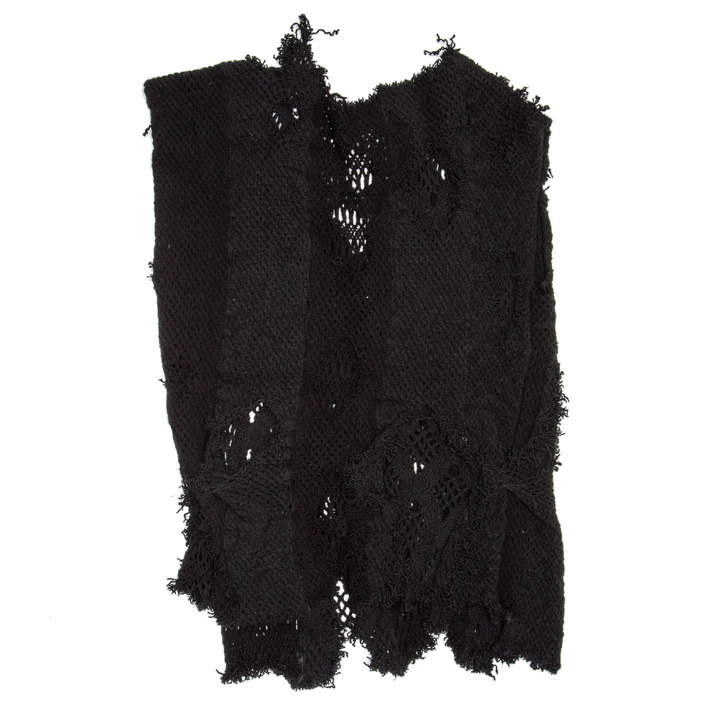 Junya Watanabe Black Stretch Knit Vest In New Condition In Brooklyn, NY