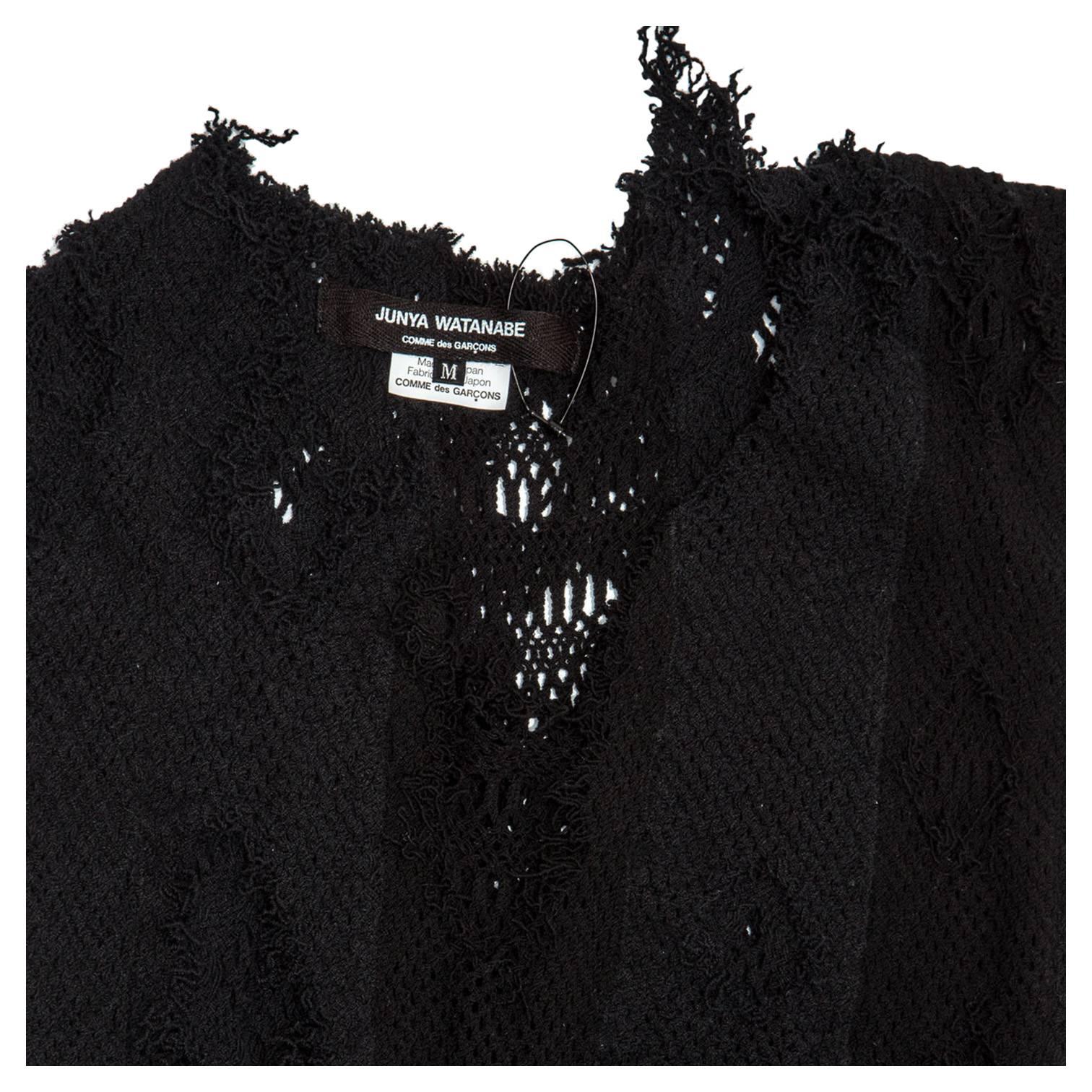Women's Junya Watanabe Black Stretch Knit Vest