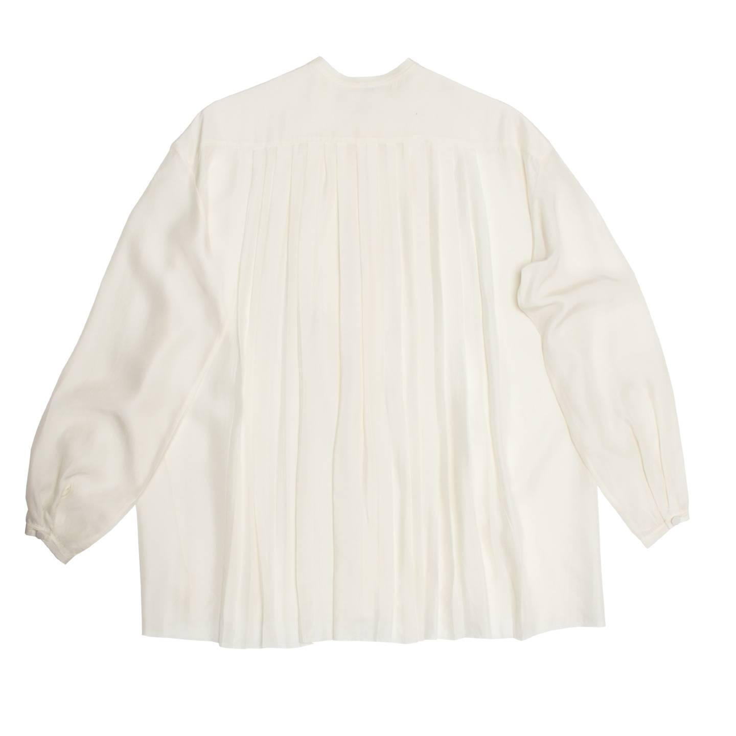 Gray Lanvin Ivory Silk Shirt For Sale