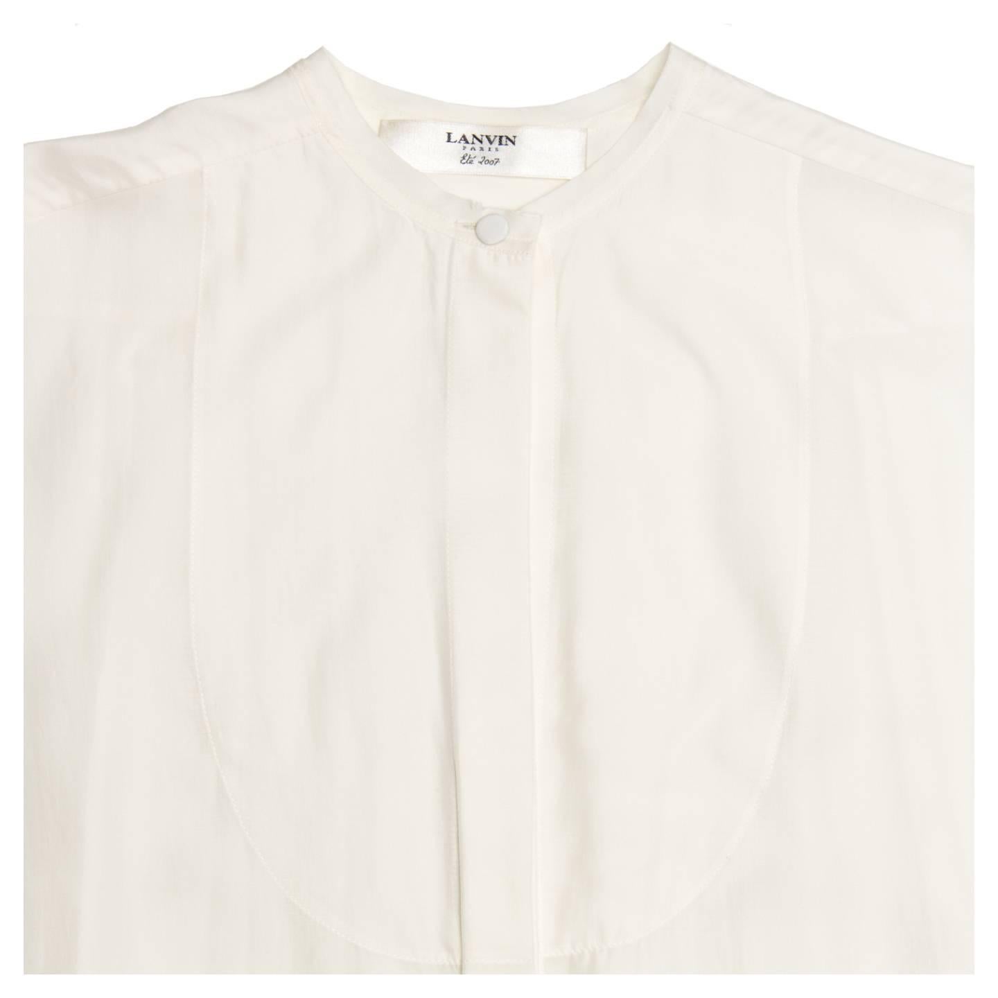 Lanvin Ivory Silk Shirt In Excellent Condition For Sale In Brooklyn, NY