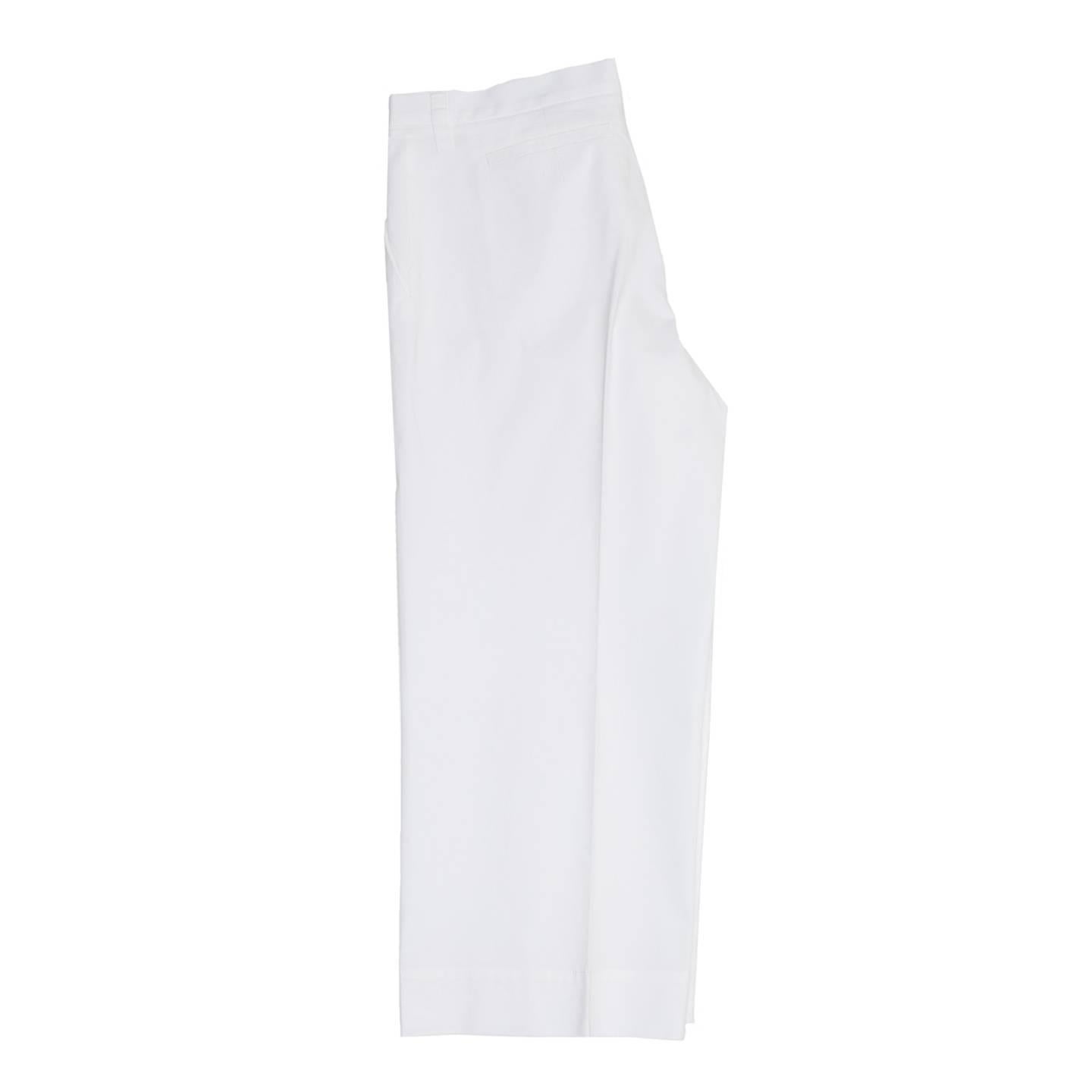 Jil Sander White Cotton Cropped Pants In Excellent Condition For Sale In Brooklyn, NY