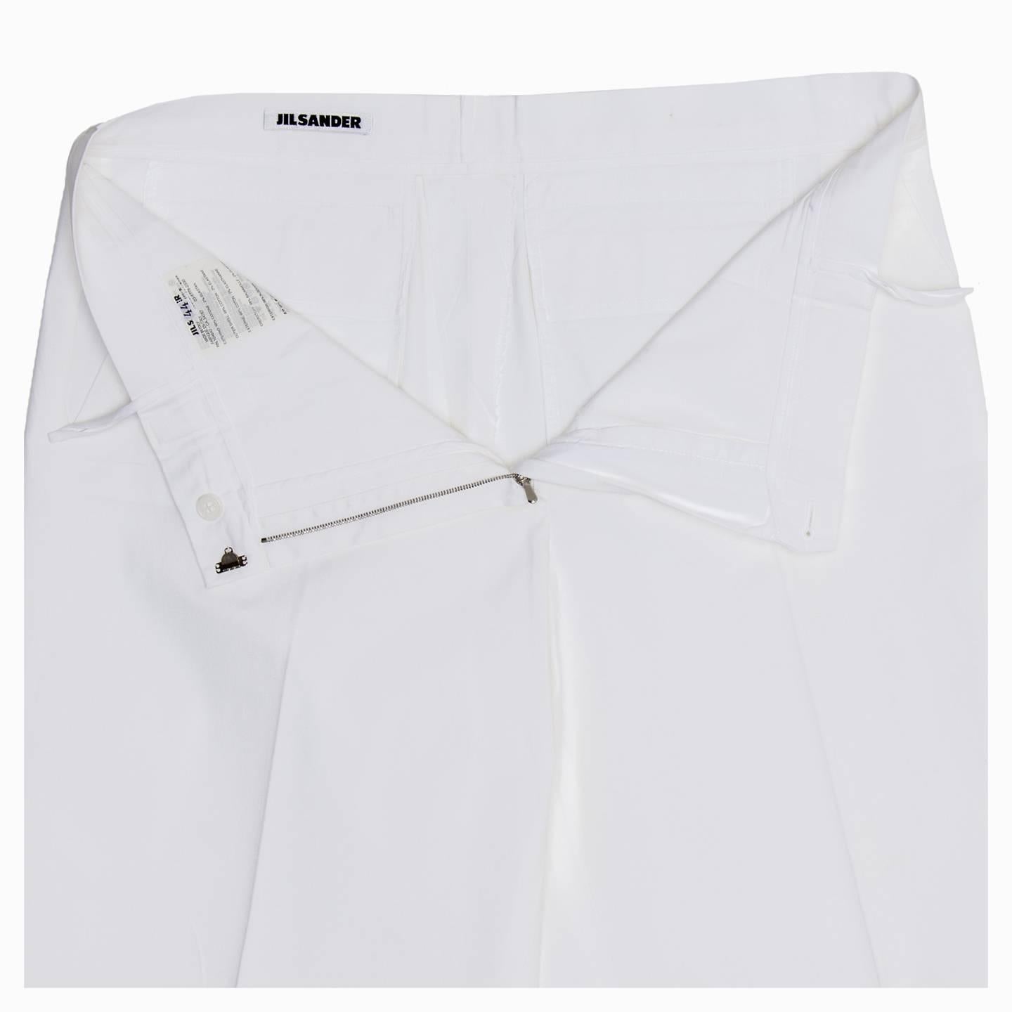 Women's Jil Sander White Cotton Cropped Pants For Sale