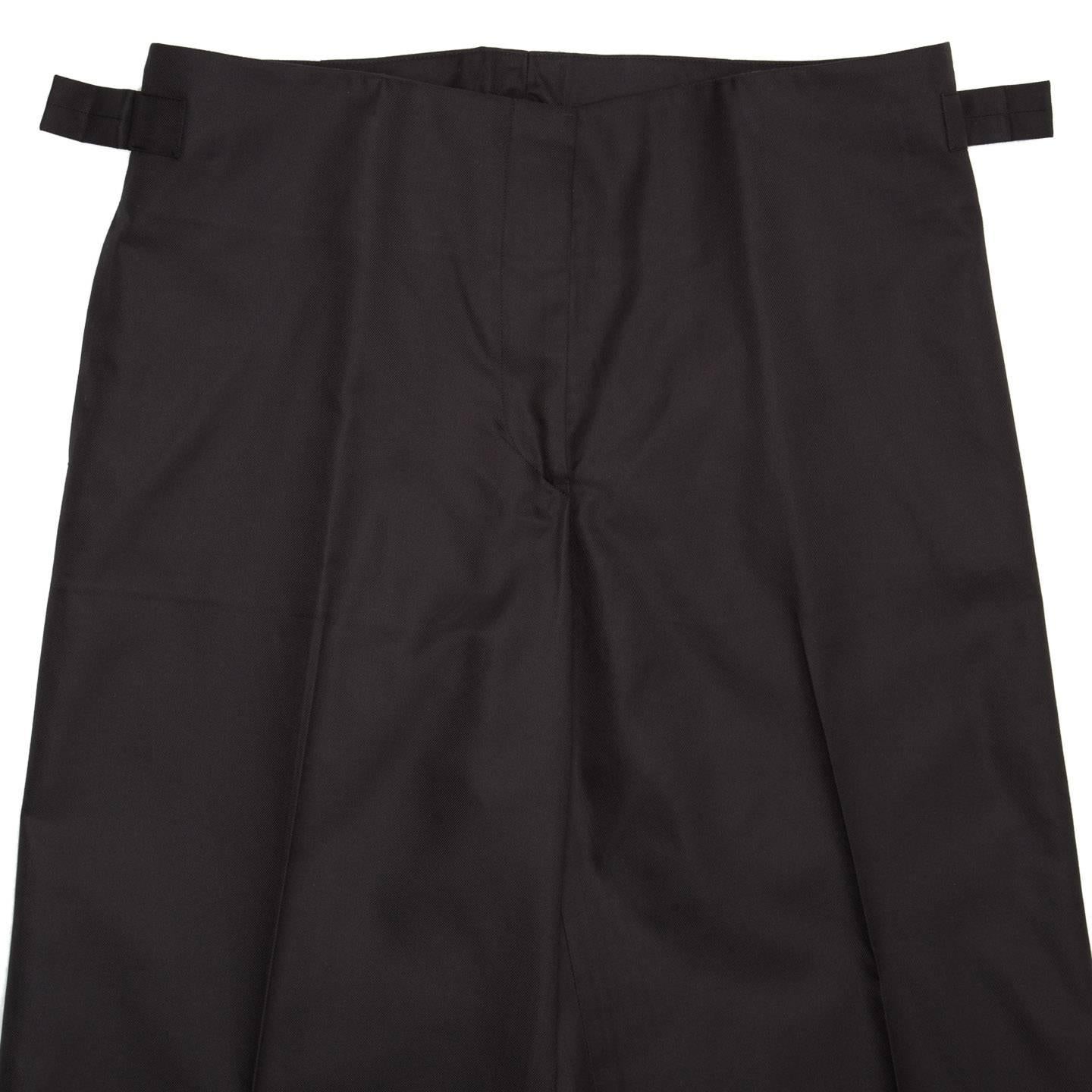 Jil Sander Black Cotton Gaucho Slacks For Sale 2