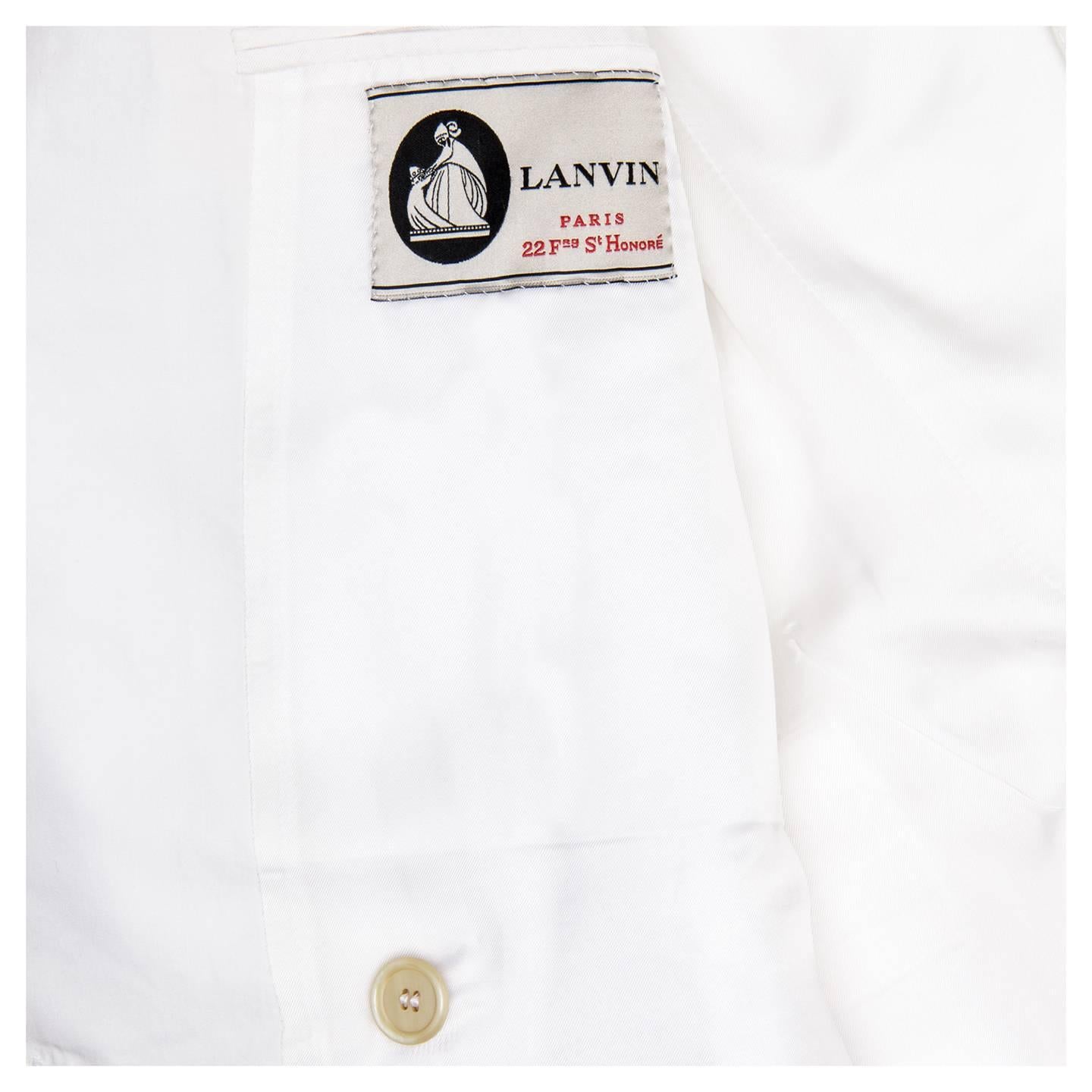 Women's Lanvin White Cotton Boxy Blazer For Sale
