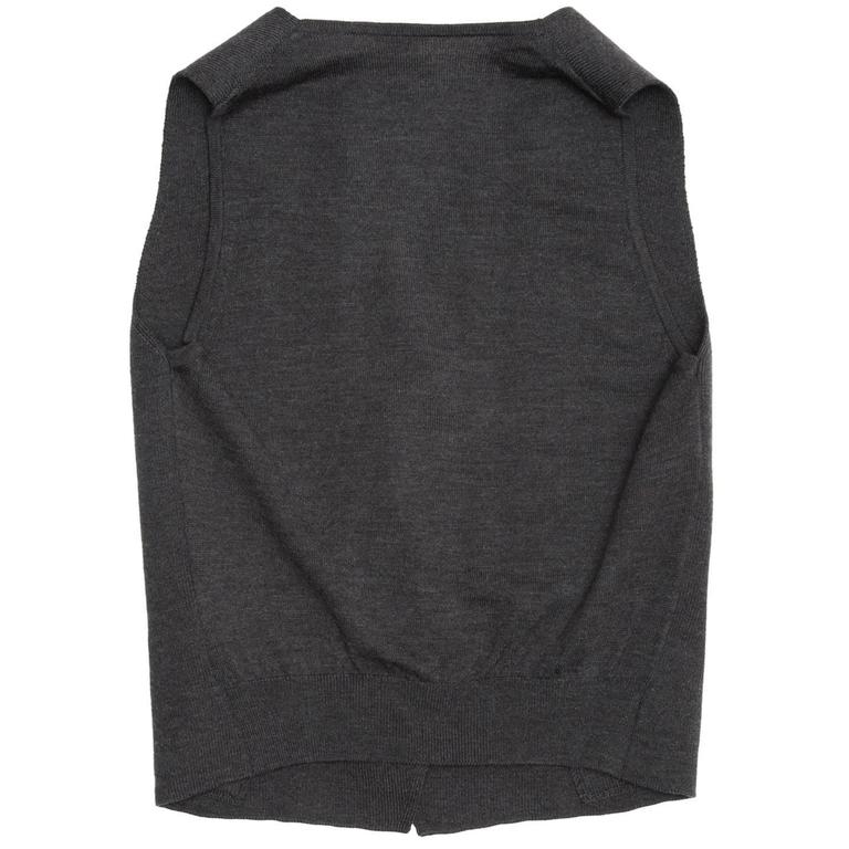 Hermès Grey Wool Knit Vest For Sale at 1stDibs