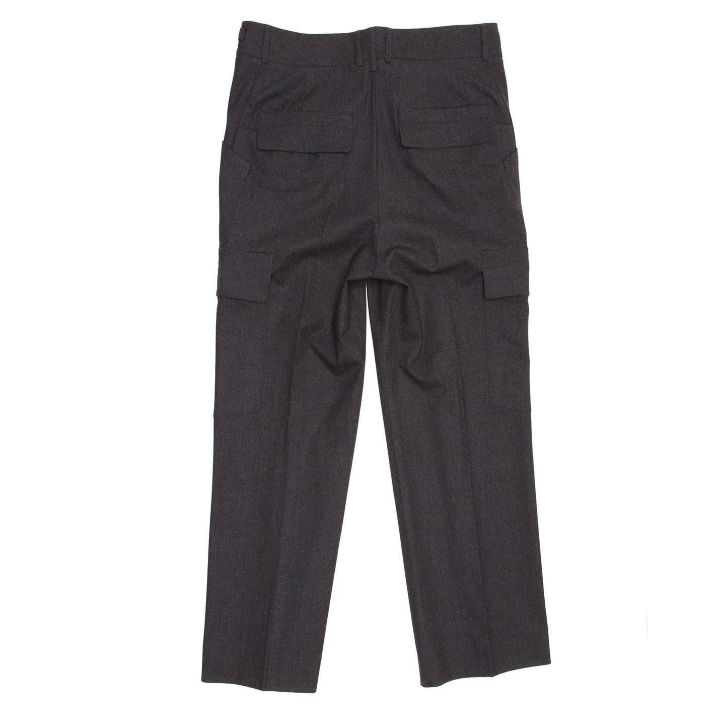 Black Jil Sander Grey Wool Cargo Style Pants For Sale