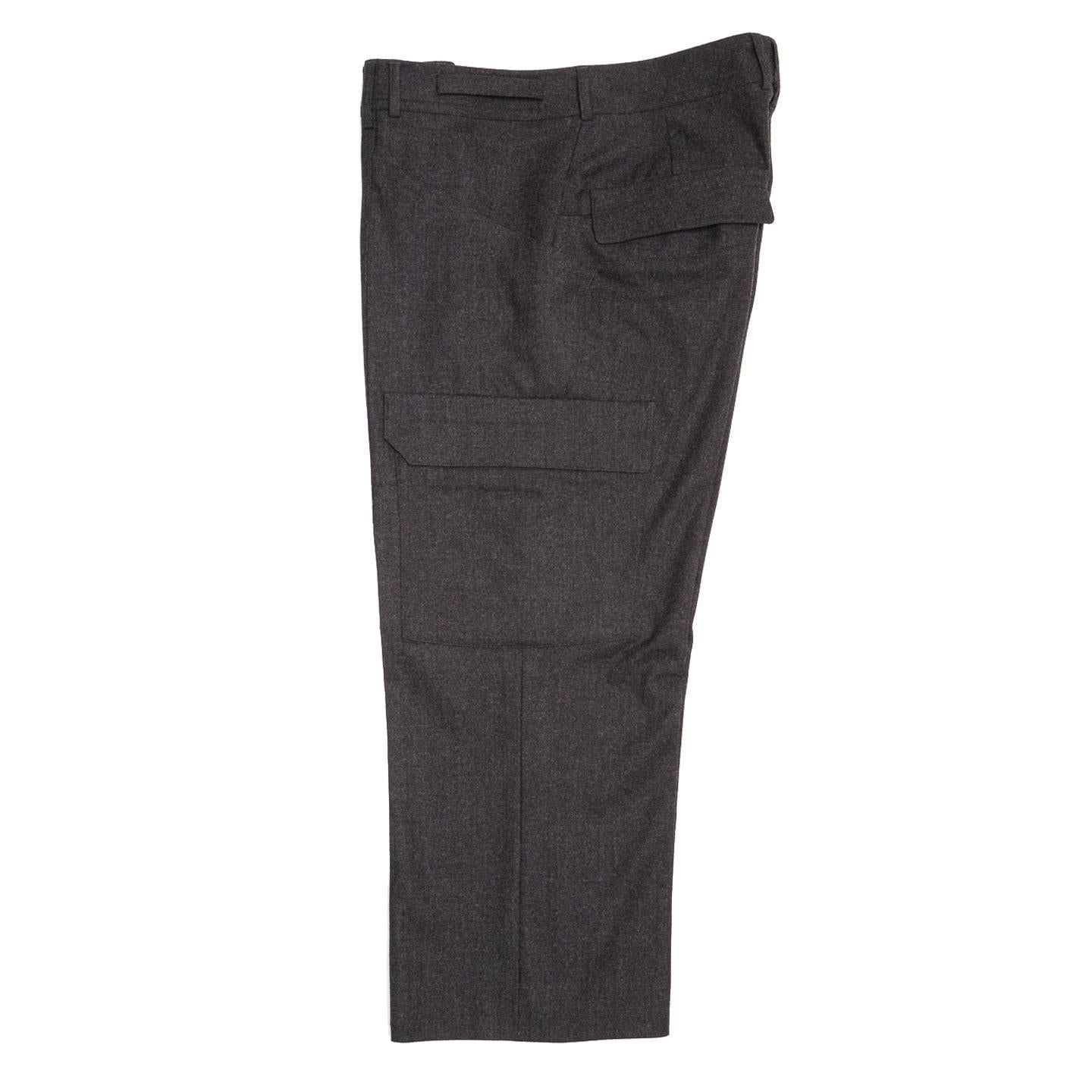 Jil Sander Grey Wool Cargo Style Pants In Excellent Condition For Sale In Brooklyn, NY