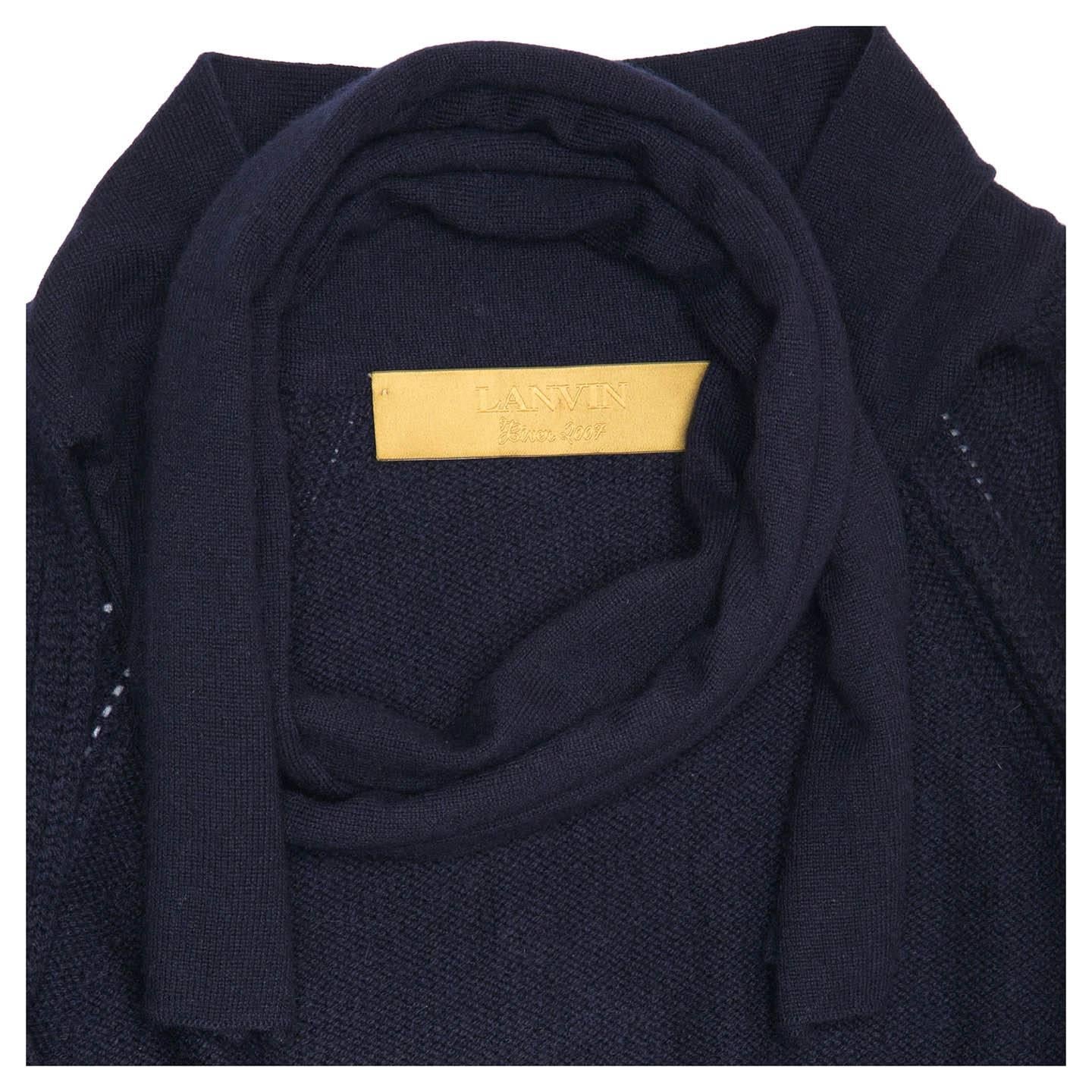 Women's Lanvin Blue Cashmere Knit Bolero For Sale