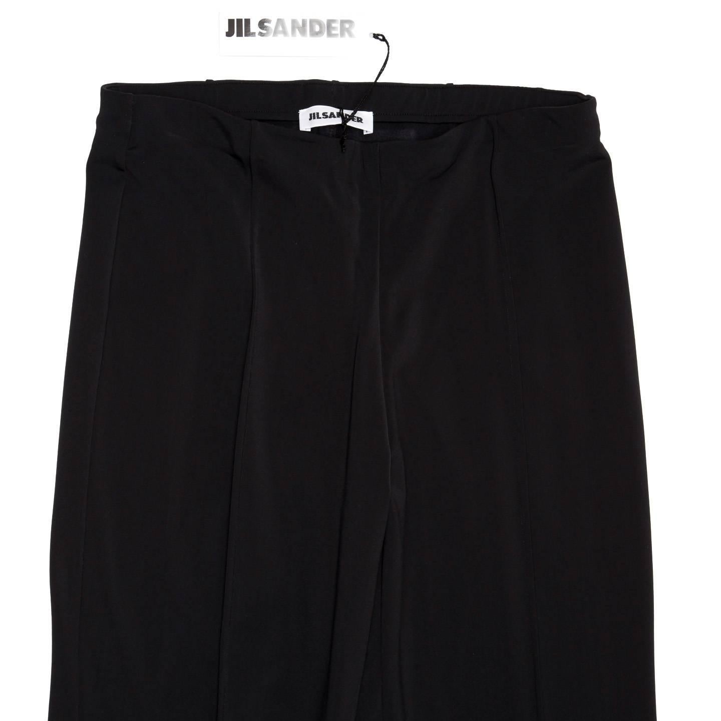 Jil Sander Black Stretch Trousers For Sale 2