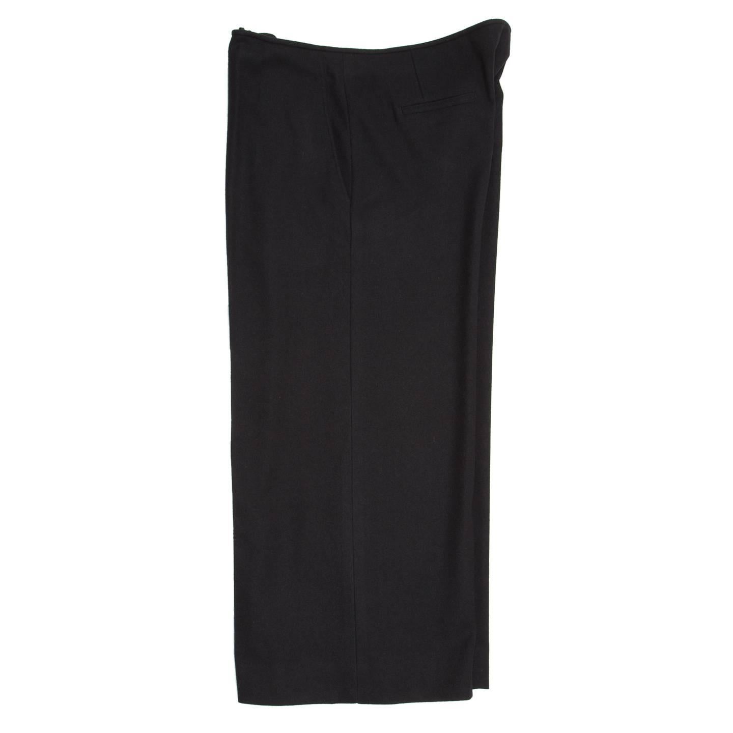 Women's Jil Sander Black Wool Cropped Trousers For Sale