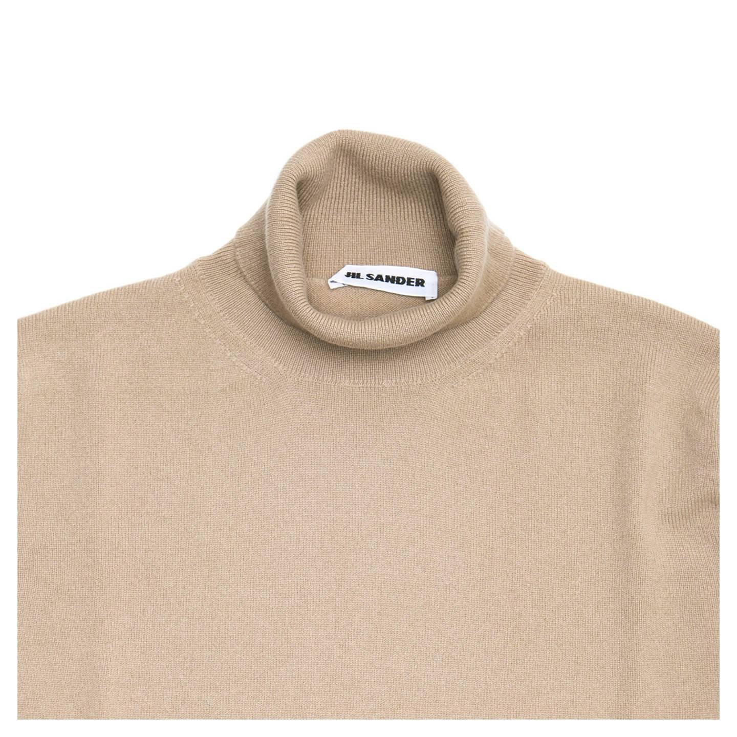 Jil Sander Brown Cashmere Rollneck Sweater In Excellent Condition For Sale In Brooklyn, NY