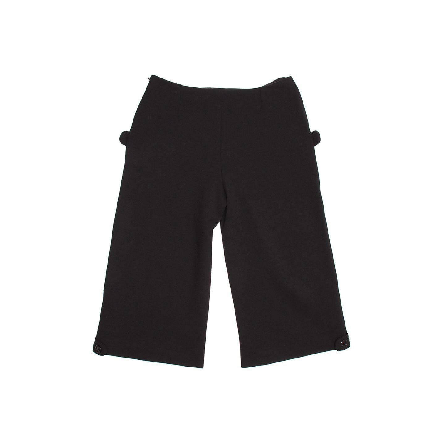 Marni Black Wool Sailor Culottes In New Condition For Sale In Brooklyn, NY