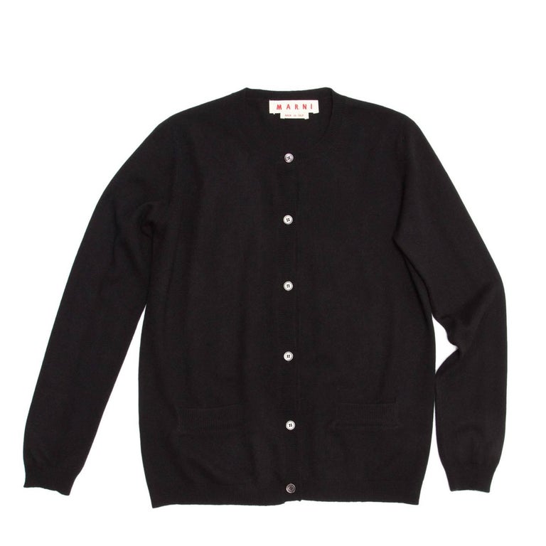 Marni Navy Blue Crew Neck Cardigan For Sale at 1stDibs